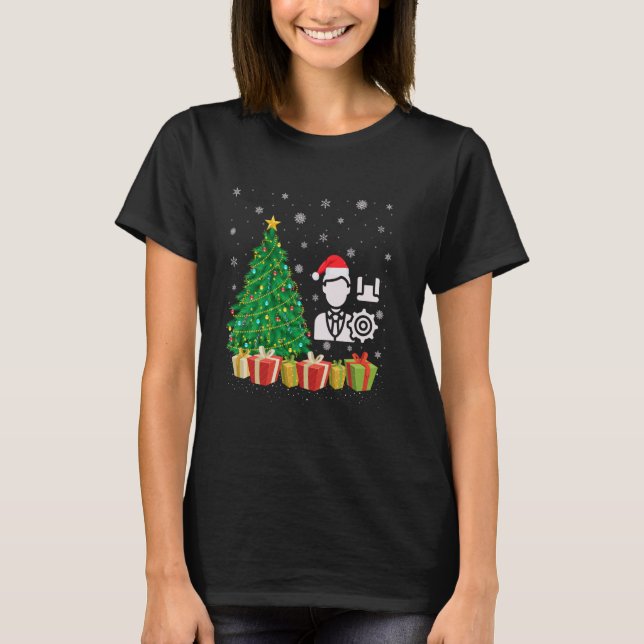 Xmas Tree Lighting Weihnachtsmannmütze Programmlei T-Shirt (Vorderseite)