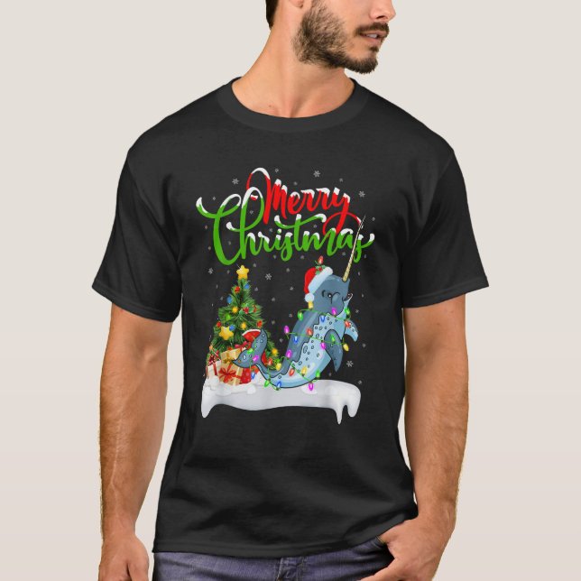 Xmas Tree Lighting Weihnachtsmannmütze Weihnachten T-Shirt (Vorderseite)