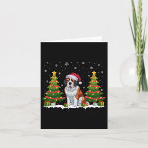 Xmas Tree Lights Saint Bernard Dog Weihnachten Karte