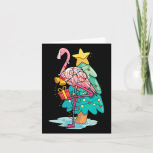 Xmas Tree Lights Tropical Flamingo Animal Christma Karte