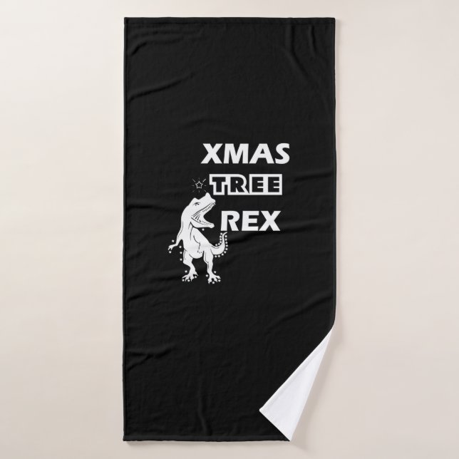 Xmas Tree Rex - Funny Dinosaur Weihnachtsfeiertage Badehandtuch (Badehandtuch)