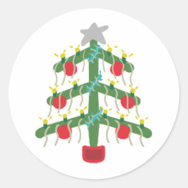 Xmas Tree Runder Aufkleber