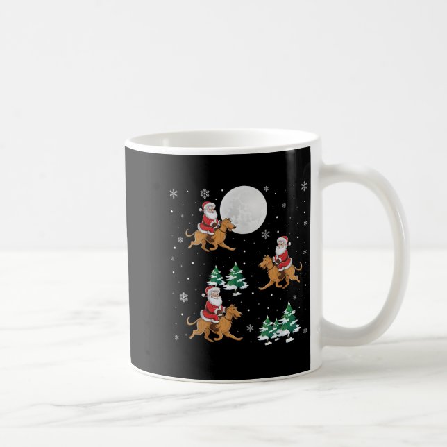 Xmas Tree Santa Riding Irish Wolfhound Dog Funny C Kaffeetasse (Rechts)