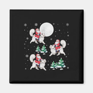 Xmas Tree Santa Riding Persische Katze Weihnachten Magnet