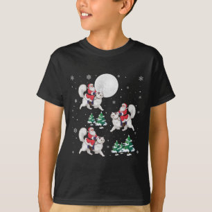 Xmas Tree Santa Riding Persische Katze Weihnachten T-Shirt
