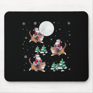 Xmas Tree Santa Riding Ragdoll Katze Weihnachten Mousepad