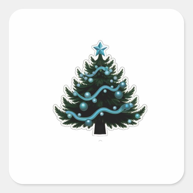 Xmas tree Square Stickers (Vorderseite)