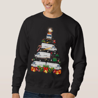 Xmas Tree Van Xmas Lights Tree Driver Family Chri Sweatshirt