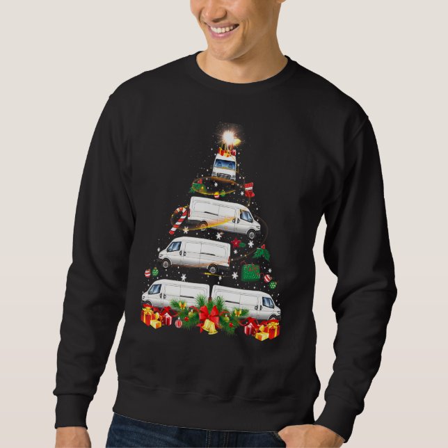 Xmas Tree Van Xmas Lights Tree Driver Family Chri Sweatshirt (Vorderseite)