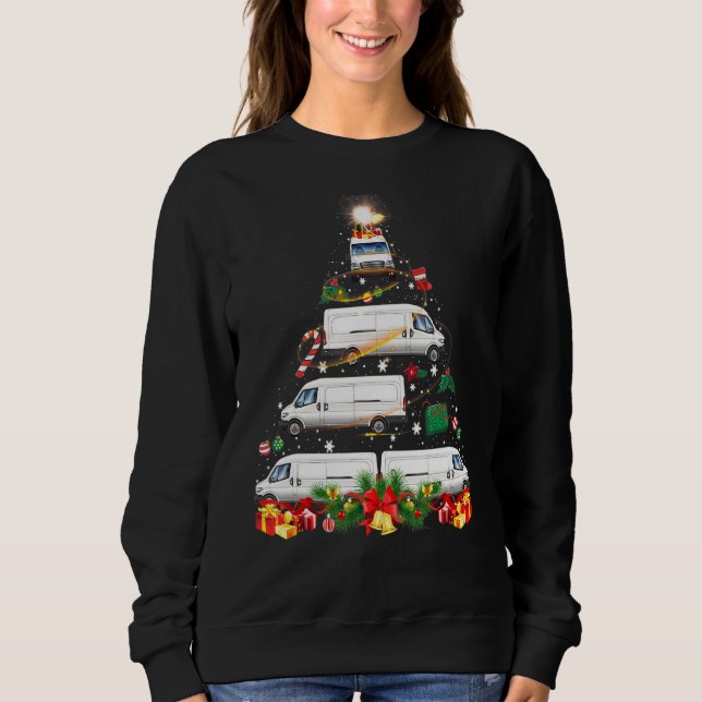 Xmas Tree Van Xmas Lights Tree Driver Family Chri Sweatshirt (Vorderseite)