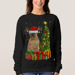 Xmas Tree Weihnachtsmannmütze Brussels Griffon Dog Sweatshirt