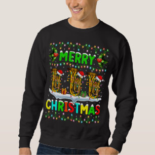 Xmas Tuba Lighting Weihnachtsmannmütze Frohe Weihn Sweatshirt
