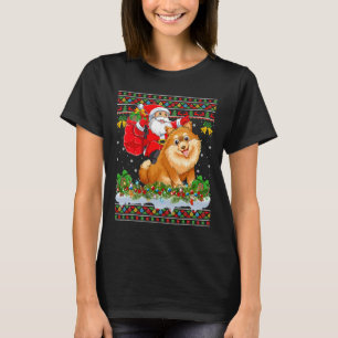 Xmas Ugly Santa Riding Spitz T-Shirt