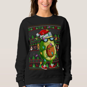 Xmas Ugly Sweater Style Lighting Avocado Weihnacht Sweatshirt