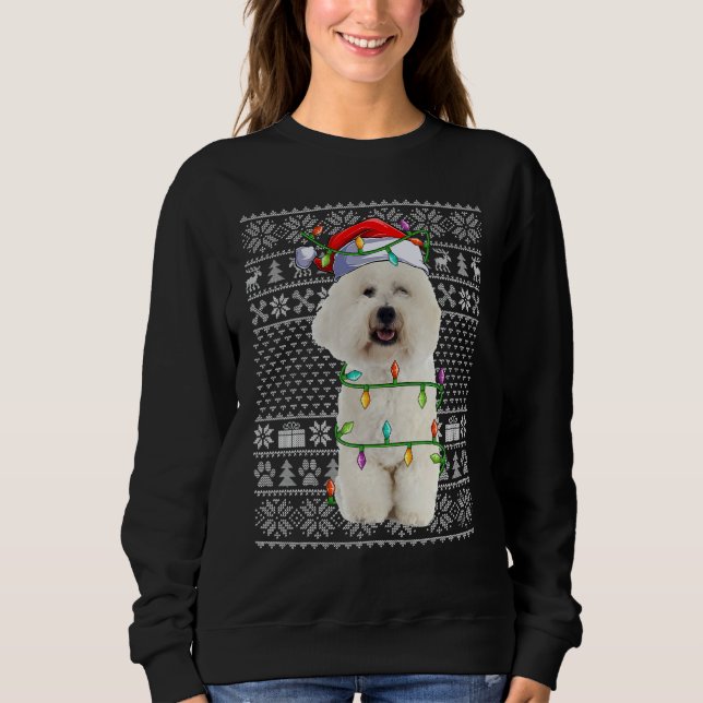 Xmas Ugly Sweater Style Santa Bichon Frise Dog Chr Sweatshirt (Vorderseite)