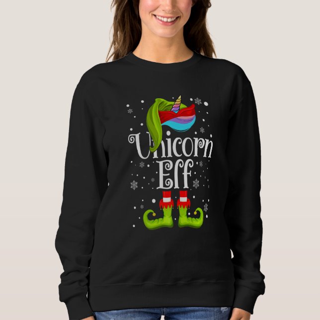 Xmas Unicorn Elf Matching Christmas  Elves Kids Sweatshirt (Vorderseite)