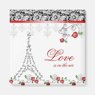 Xmas Valentinas französische Rote Rose der Pariser Magnet