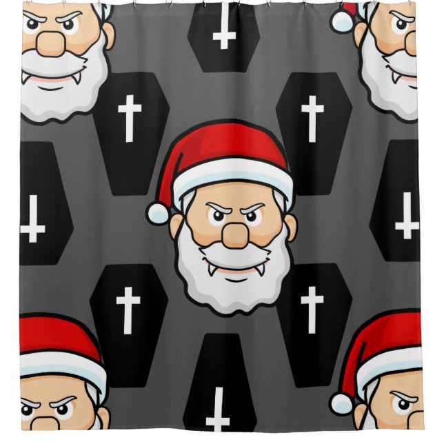 Xmas vampire santa claus särge duschvorhang (Vorderseite)