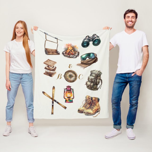 Xmas Vintage Rustikale Skulpturenanfänge aus Weiß Fleecedecke (Beispiel)