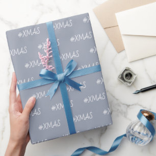 XMAS Violet und Weiß Personalisiert Geschenkpapier