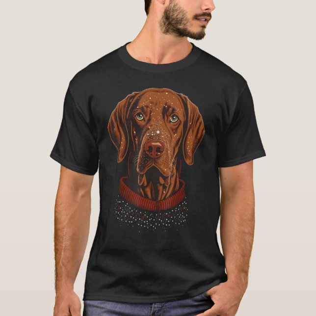 Xmas Vizsla Santa zu Weihnachten Vizsla 1 T-Shirt (Vorderseite)