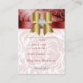 Xmas Wedding Response Cards Blumenleaf Red Begleitkarte