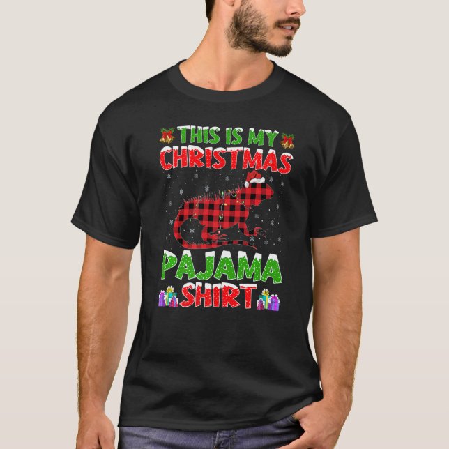Xmas Weihnachtsmannmütze Das ist mein Iguana Weihn T-Shirt (Vorderseite)