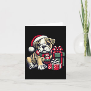 Xmas Weihnachtsmannmütze English Bulldog 1 Karte