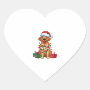 Xmas Weihnachtsmannmütze Flatbeschichteter Retriev Herz-Aufkleber