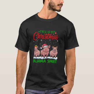 Xmas Weihnachtsmannmütze Reindeer Pig Christmas Pa T-Shirt