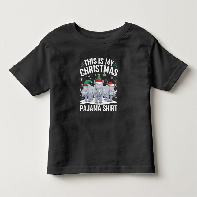 Xmas Weihnachtsmannmütze Reindeer Rhino Christmas  Kleinkind T-shirt (Vorderseite)
