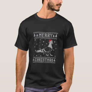 Xmas Weihnachtsmannmütze Taube Design Funny Ugi We T-Shirt