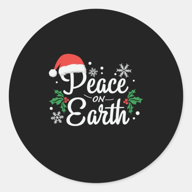 Xmas Weltfrieden Runder Aufkleber (Vorderseite)