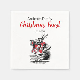 Xmas White Rabbit Trumpeter-Alice im Wunderland Serviette