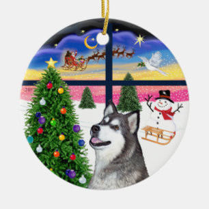Xmas Window - Alaskan Malamute Keramik Ornament