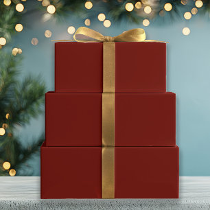 Xmas Wine Solid Color Geschenkpapier Set