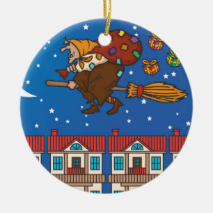 xmas witz Befana Keramik Ornament