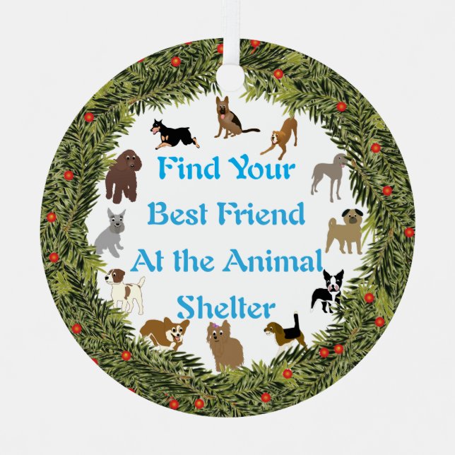 XMas Wreath Next Best Friend Ornament Aus Metall (Vorderseite)
