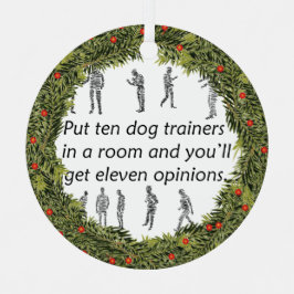 XMas Wreath Ten Dog Trainers Ornament Aus Metall