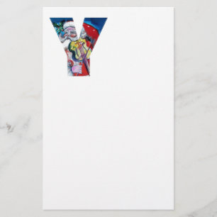 XMAS Y SCHREIBEN /SANTA CLAUS MIT VIOLIN MONOGRAMM BRIEFPAPIER