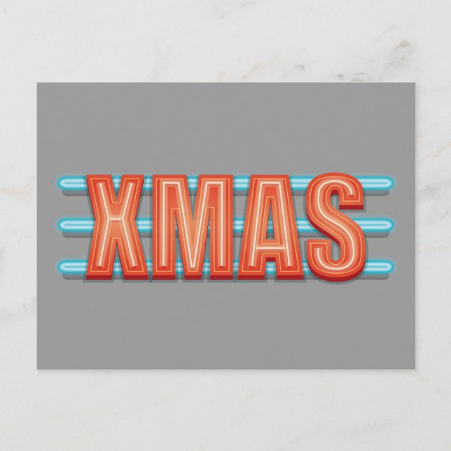 XMAS-Zeichen Feiertagspostkarte (Vorderseite)