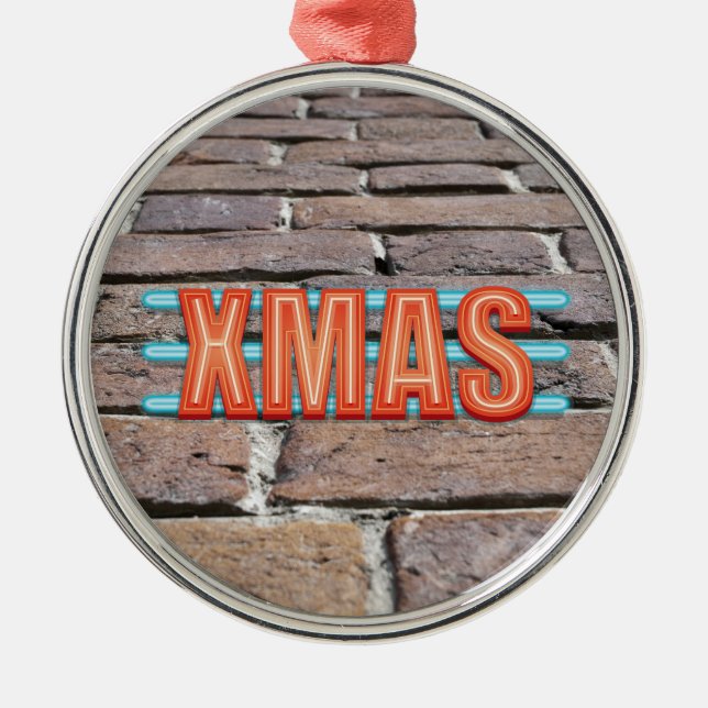 XMAS-Zeichen Silbernes Ornament (Vorne)
