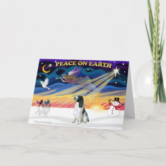 XmasSunrise-EngSpringer-bw Feiertagskarte (Vorderseite)