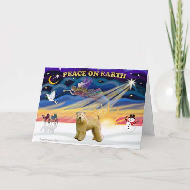 XmasSunrise-WheatenTerrier2 Feiertagskarte (Vorderseite)