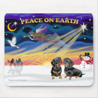 XmasSunrise-Zwei schwarze Dachshunde Mousepad