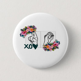 XO (ASL umarmt u. küsst Hand) Button