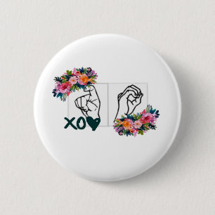 XO (ASL umarmt u. küsst Hand) Button