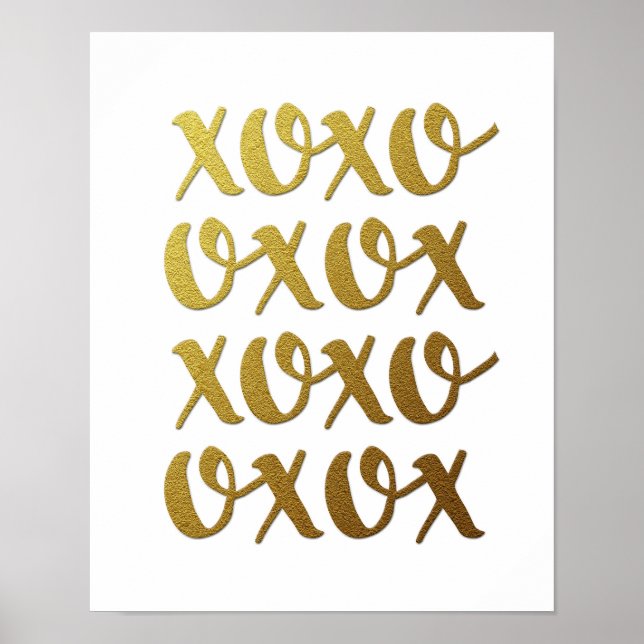 Xo-Gold-Typografie-Plakatdruck Poster (Vorne)