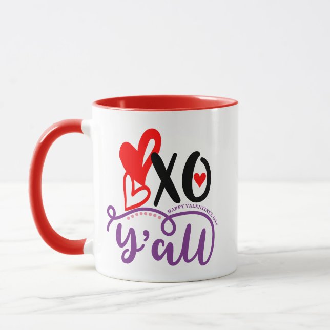 XO Hört Valentinstag Kaffee Tasse Design (Links)
