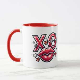 XO Kiss und Herzkunst Tasse